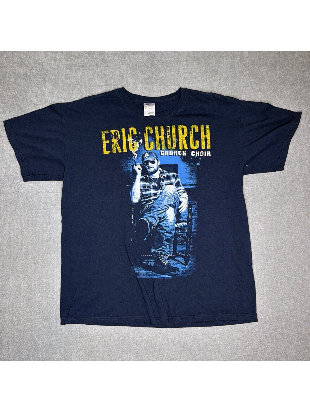 Eric Church Church Choir Tour T-Shirt Adult Large Blue Country Music Gildan